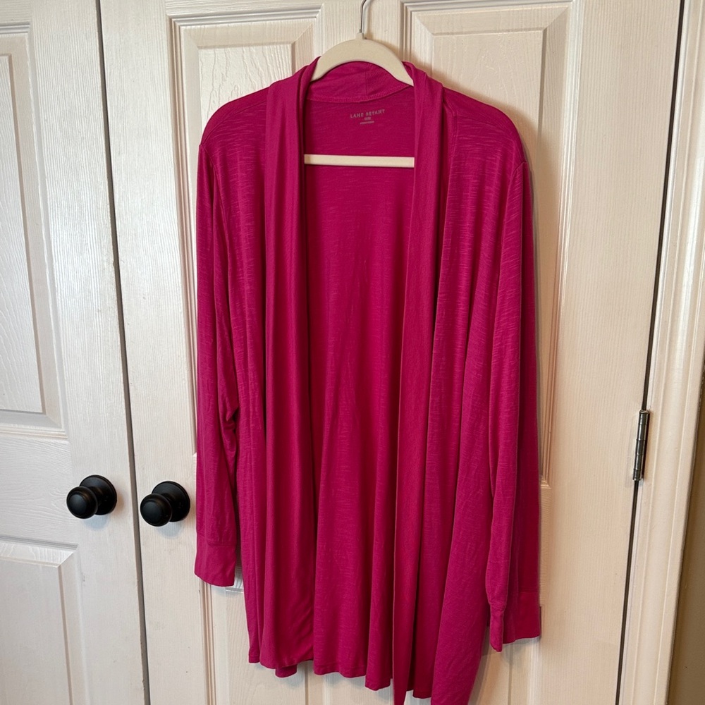 Lane Bryant Pink Open-Front Cardigan